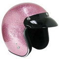 Outlaw Retro Pink Mega Flake Open Face Helmet